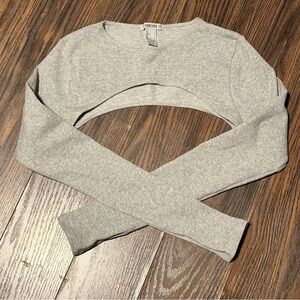 Forever 21 Athletic Light Gray Cropped Shrug